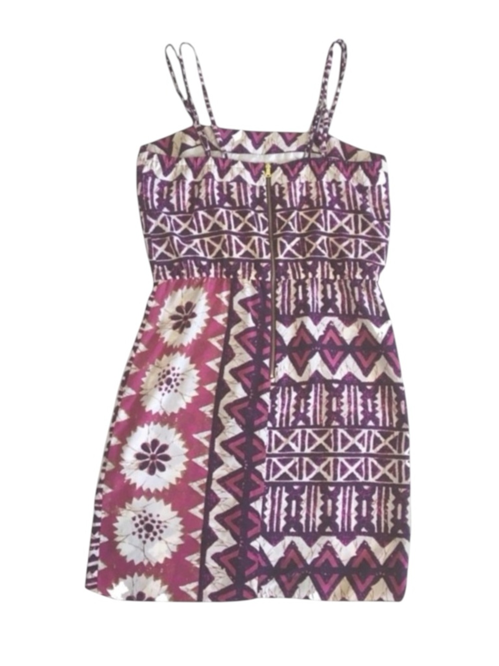 Yoana Baraschi x Anthropologie  Tribal Print Faux Wrap Mini Dress  Pink Red 8 - Picture 6 of 16